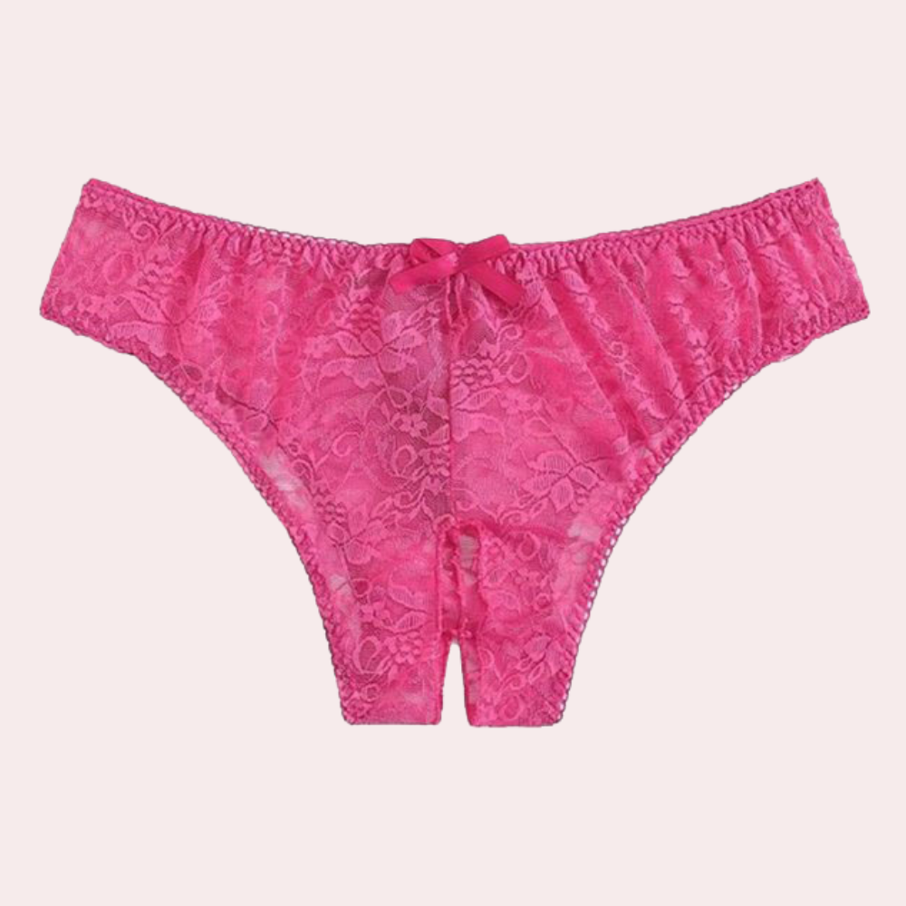 Women Floral Lace Panties Crotchless Underwear India