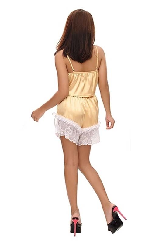 French Daina Luxury Silk satin cami shorts set