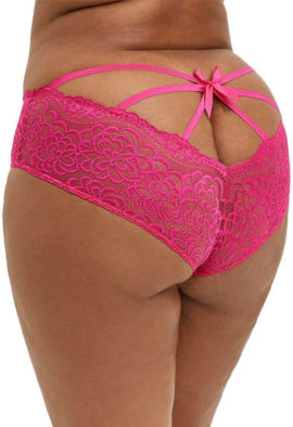 Plus size sexy cage back lace panties