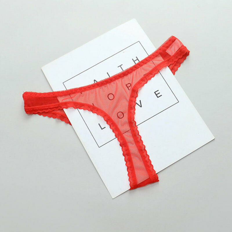Plus size sexy see through thong panties