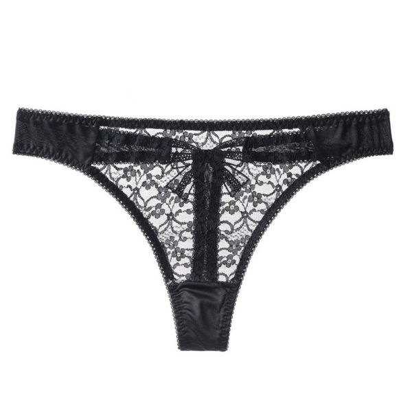 Plus size see through lace mesh tanga thong | Snazzyway