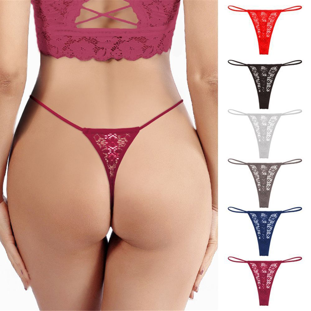 Plus size sexy lace string thong panties