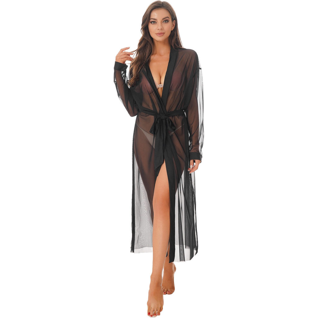 Ladies' Mesh Lace See Through Bathrobe | Snazzyway