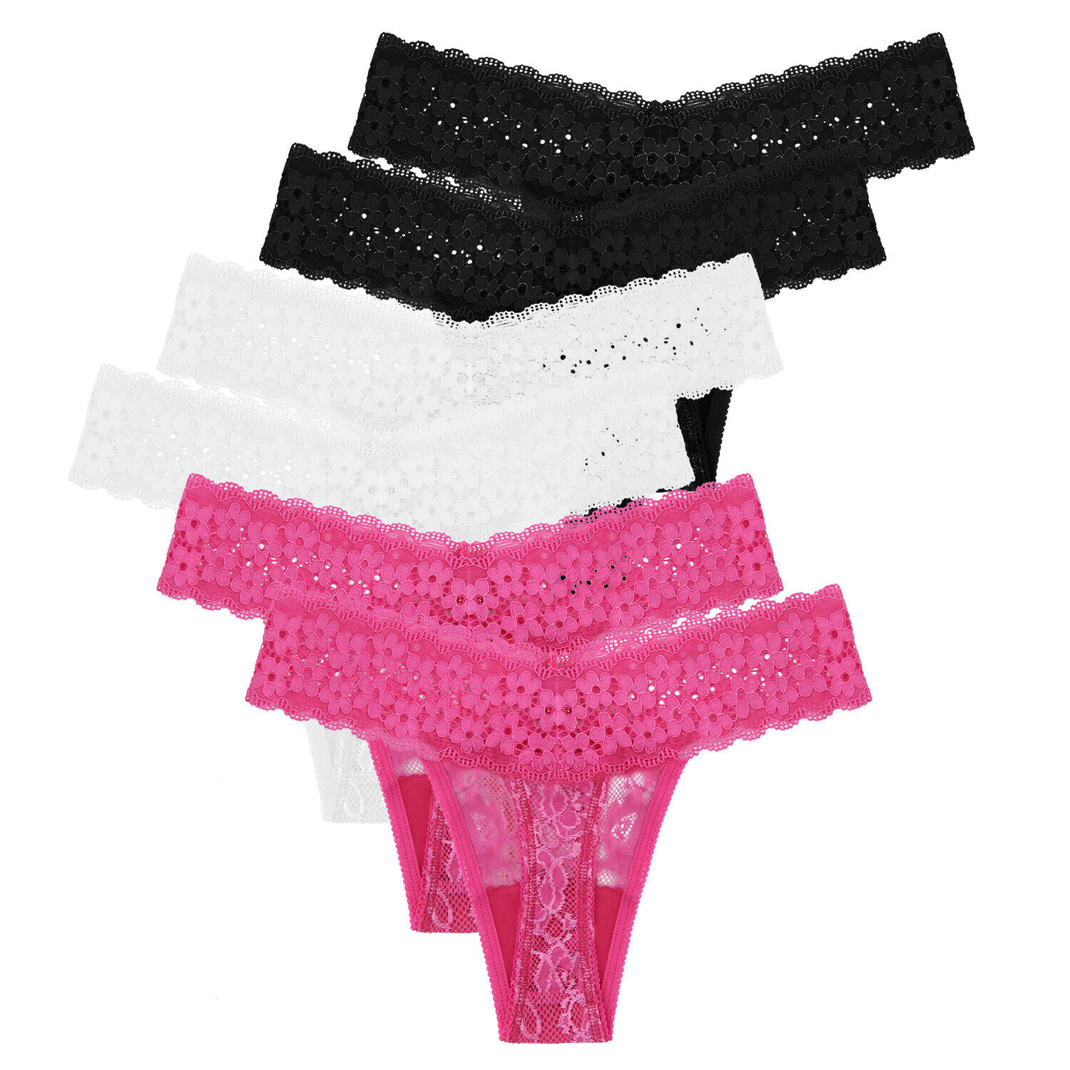 Women's Flower Lace Thongs Soft Underwear