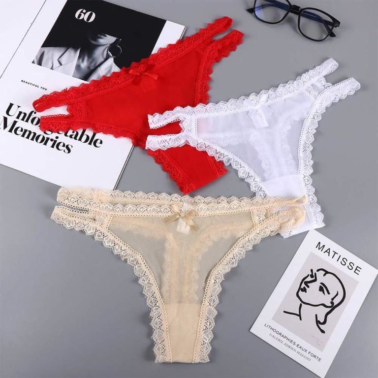 Womens Hollow Lace Thongs Brief Underwear Snazzyway