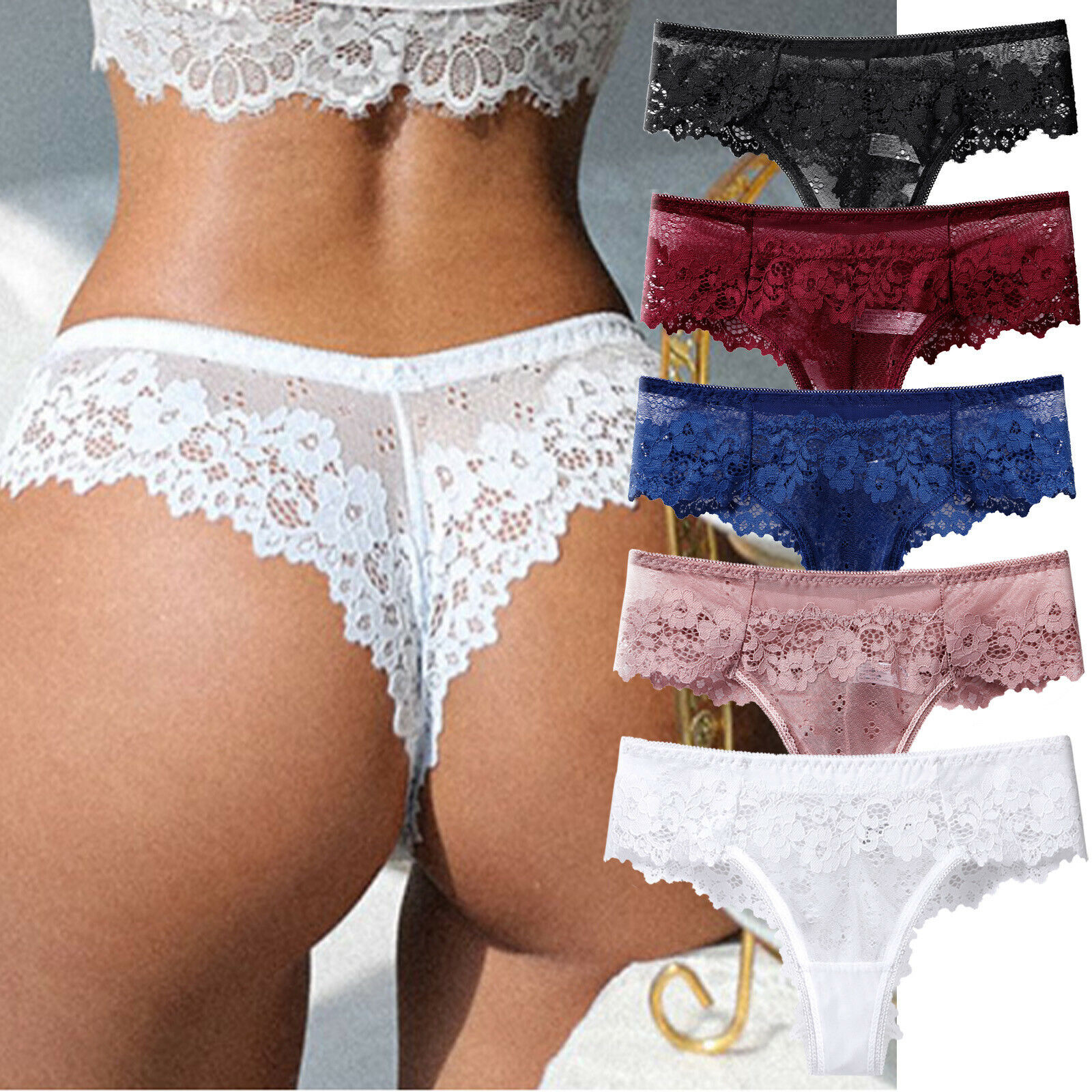 Beautiful Low Waist Thong Panties Pack