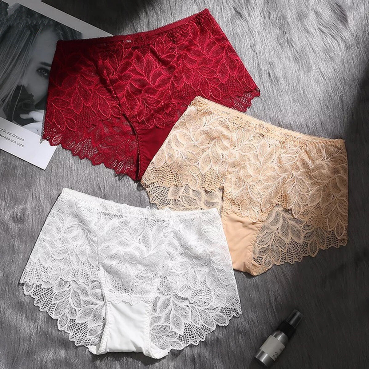 Ladies Lace High Waist Boxer Briefs Pack (of 4)