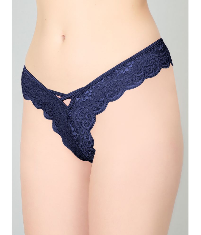 Blue Lace Design Women's Thongs