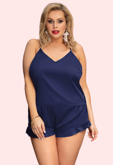 Plus Size Cami Top and Shorts Nightwear Set