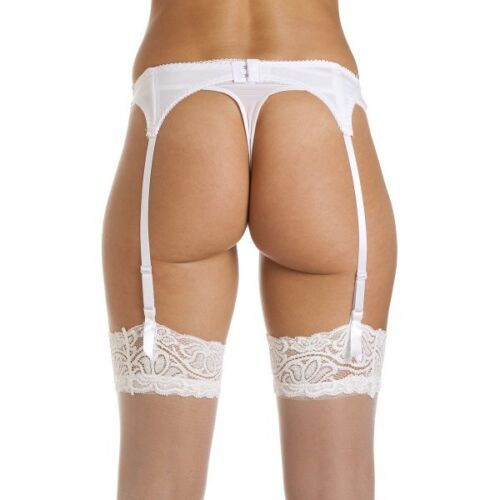 Silky White Lace Garter Belt for Women