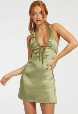 Glamorous Glossy silk Slip Mini Dress