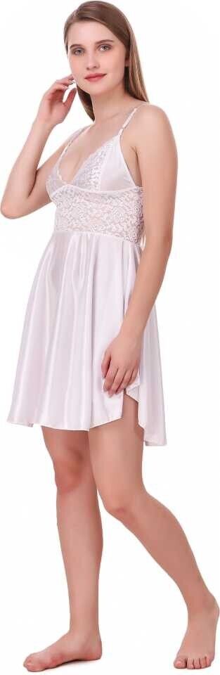 Beautiful Satin & Lace White Slip Nightwear