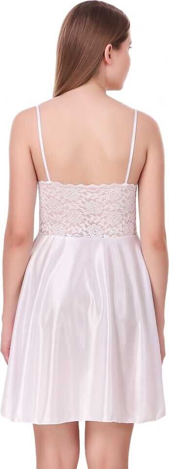 Beautiful Satin & Lace White Slip Nightwear