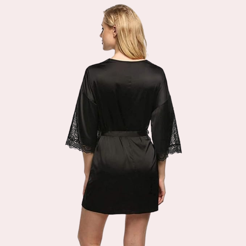 Sexy Black Silk Robe for Women, Perfect for Hot Nights