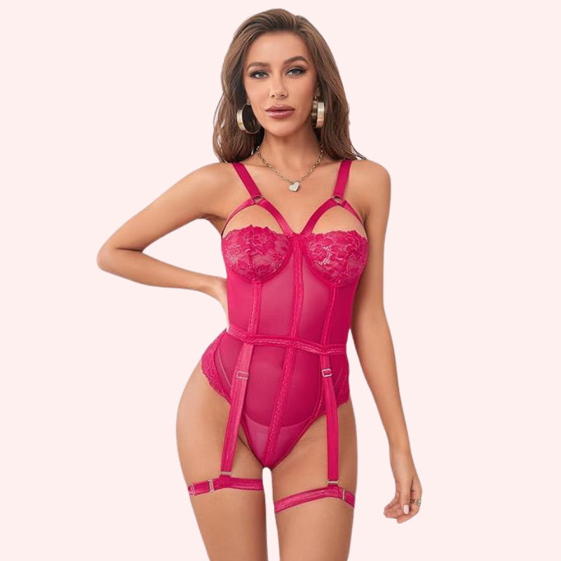 Lovely Sensual Lace Teddy Lingerie Set