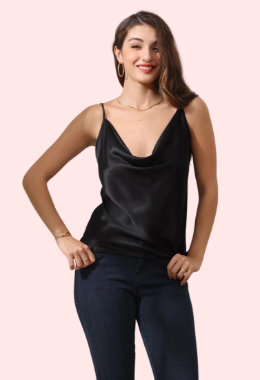 Luxury Cowl Neck Silk Camisole for Evening