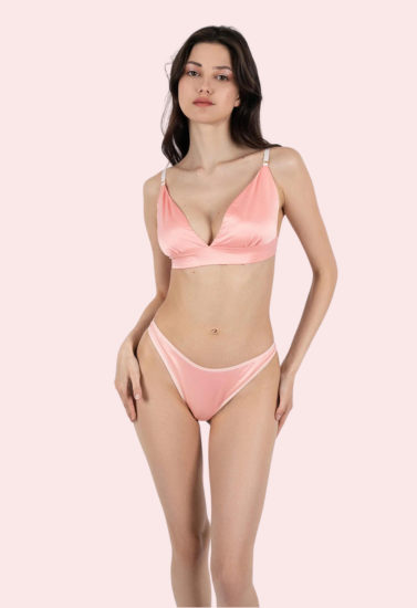 Lightweight Pure Silk Bra Set for Comfort