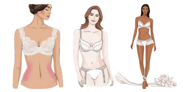 Comfortable, stylish lingerie for weddings and relaxation.