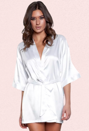 Soft & Elegant Silk White Robe